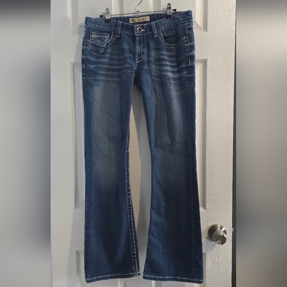 BKE Women's Dark Blue Bootcut Jeans